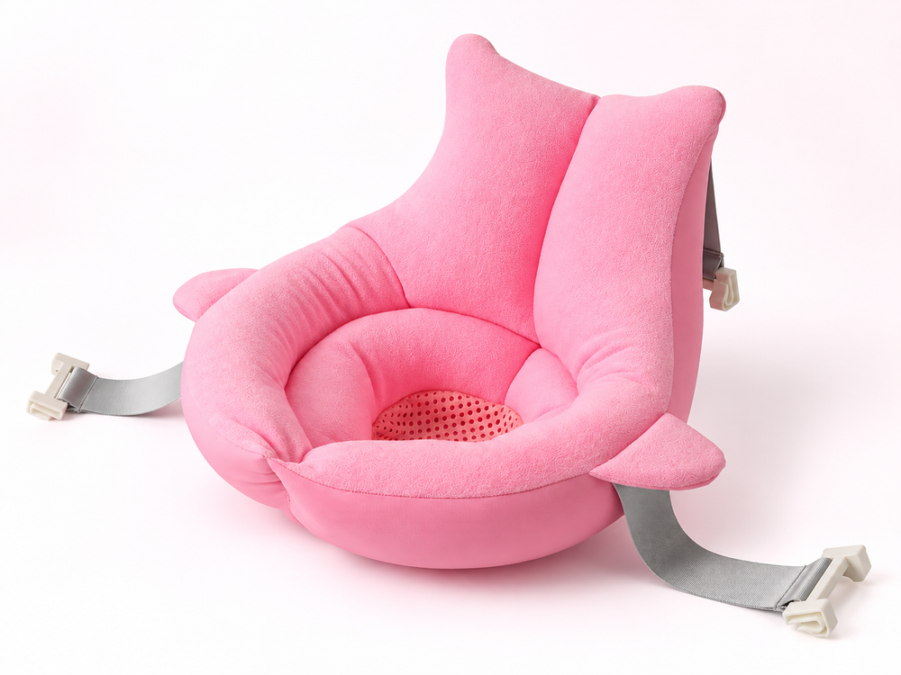 Pink Carea SoftBath cushion on a pale background